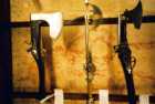 Guns with blades, Golden alley, Prague, Czech Republic