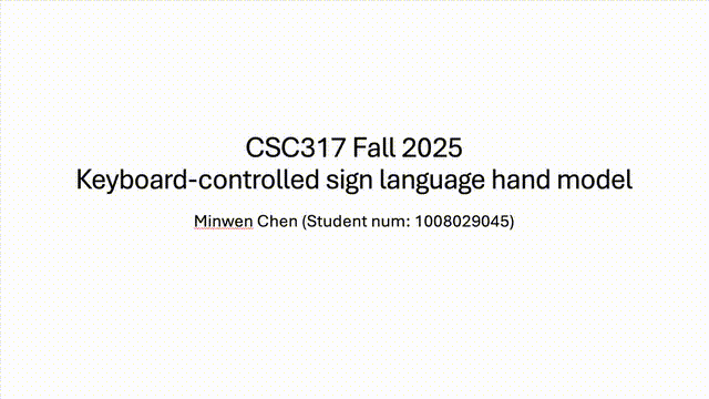 Keyboard-Controlled Sign Language Hand Model